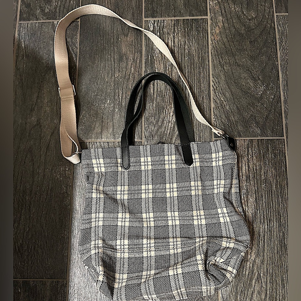 Banana Republic Plaid Crossbody Tote NWOT